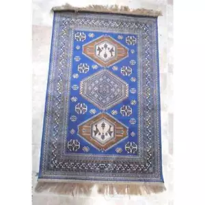 Floor Carpet Area Rug Art Silk Blue 68cm x 105cm Viscose Chiraz 9379-9 Floor New - Picture 1 of 1