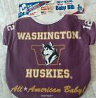 Vtg 90s NCAA Washington Huskies Football Jersey Baby Infant Toddler Bib 12