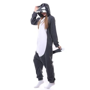 Wolf Adult Fun Soft Animal Cosplay Unisex Costume Pajamas Bodysuit, Grey M, XL - Picture 1 of 3