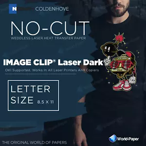 IMAGE CLIP LASER SCURO Carta Trasferimento Calore 8,5 x 11 -- 25 Fogli - Foto 1 di 5