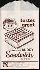 Vintage bag BUDDY SANDWICH Eat It All Bakeries boy ice cream Maryland Cup n-mint