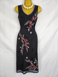 Karen Millen Embroidered And Beaded Floral Party Sheath Dress UK12 - Picture 1 of 23