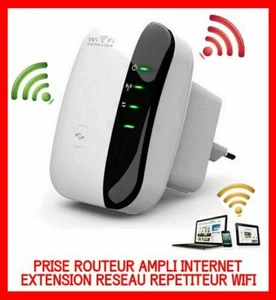PRISE ROUTEUR AMPLI INTERNET EXTENSION RESEAU REPETITEUR WIFI SANS FIL GRATUIT - Photo 1/1