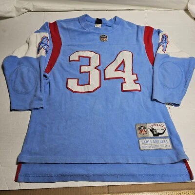 Suéter Reebok NFL Throwbacks Earl Campbell Houston Oilers Jersey tamanho grande - Imagem 1 de 4