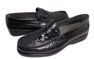 Florsheim Marshall Black Woven Leather Woven Loafer 11D - Picture 1 of 13