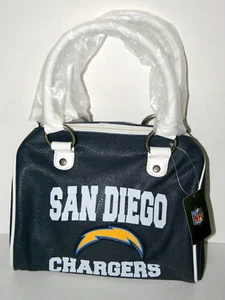 San Diego Chargers Logo NFL Football Slate Blue Handbag Purse Bag Bowler New Tag - Picture 1 of 2