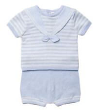 Baby boys  blue sailor suit 2 piece 100% cotton knit outfit  0 to 9 months