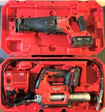 Milwaukee  M18 2-Speed Grease Gun and SAWZALL Reciprocating Batteries & Charger