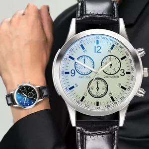 Luxury Men Business Watches Quartz Watch Stainless Steel Dial Casual Wrist Watch - Picture 1 of 20