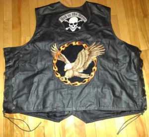 Genuine Leather Biker Vest Sz 5XL (60). Antelope Creek Leather. - Picture 1 of 12