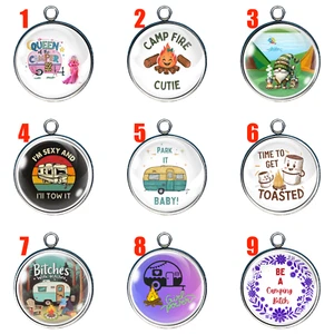 Mädchen Camping Glas Cabochon Charms - Bild 1 von 21