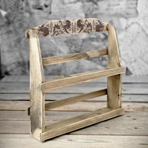 Estante de madera vintage 33 x 32 x 6,5 cm estante de pared estante hecho a mano - Imagen 1 de 2