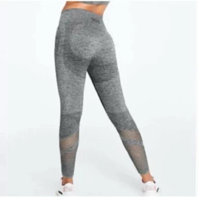 VS PINK Gris Jaspeado Mujer Regular Sin Costuras Leggings Pequeños Largo Completo Foto 1 de 4