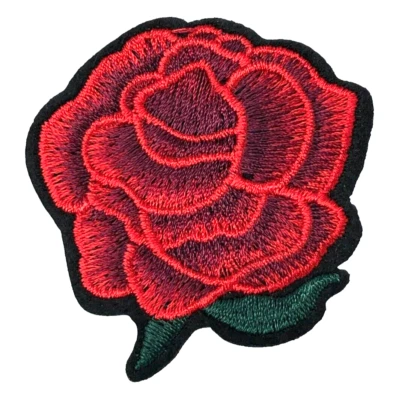 Patch Sew On Iron On Embroidered Clothing Hats Jackets Coat  ROSE FLOWER A155 - Image 1 of 3