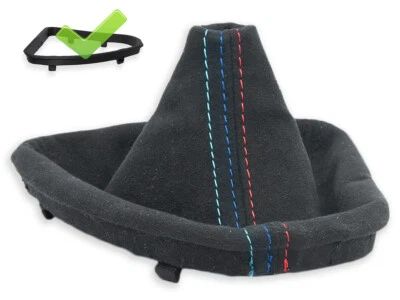FOR BMW E90 E92 M3 07-13 GEAR SHIFT BOOT GAITER ALCANTARA STITCH MPOWER + FRAME - Image 1 of 4