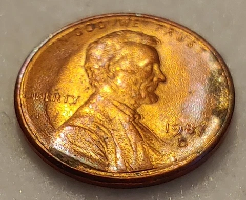 1987 d error Penny Dbl Die Part of Liber.&Date FG Very Light Circulated Ungraded Cover