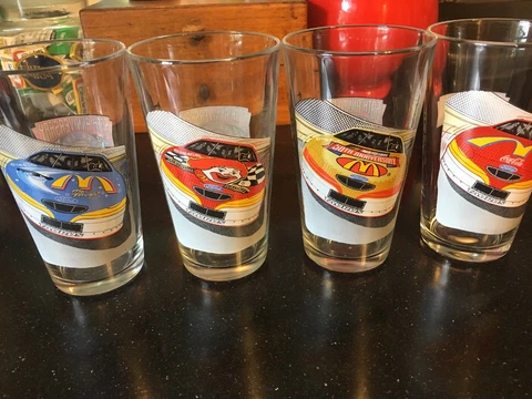 Bill Elliot 94 Nascar 50th Anniversary McDonalds Racing Glasses Complete Set 4 Cover