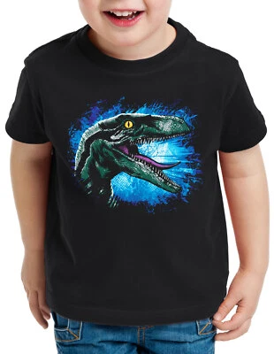 STYLE3 Velociraptor Blue Kinder T-Shirt dino-saurier-park raptor t-rex world blu-ray