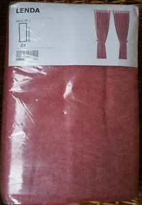 IKEA Lenda CURTAINS Drapes LIGHT RED 98" Long 2 Panel DISCONTINUED Chambray - Bild 1 von 5