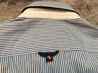 7camicie Men's Slim Fit Blue Striped Long Sleeve Casual Shirts Size L