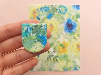 Watercolour Spring Floral #4) Polymer Clay Image Transfer Sheet Paper - image 1 of 4