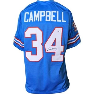 Earl Campbell Signed Oilers Blue Jersey / 5×Pro Bowl (1978–1981,1983) (PSA COA) - Picture 1 of 7