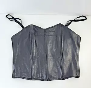 Nice Black Wilsons Leather Maxima Corset Straps Spandex Sides Zipper Back Size M - Picture 1 of 10