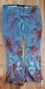 DKNY Hand Painted ZOMBIE Fashionista Jeans Size 5 OOAK TWD Costume  - Picture 1 of 6