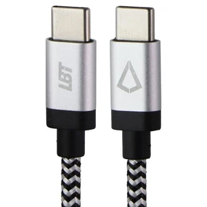 LBT (7-Foot) Usb-C To Tressé Charge / Synchronisation Câble - Argent / Blanc / - Photo 1 sur 3