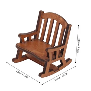 Dollhouse Rocking Chair 1:12 Scale Composite Wood High Simulation Miniature DY9 - Picture 1 of 12