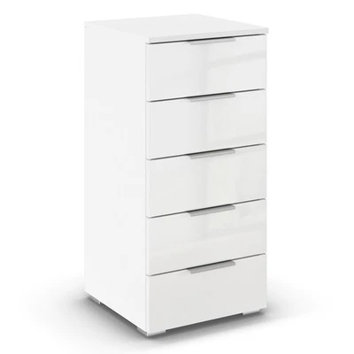 Nachtschrank - weiß - alpinweiß - Glasfront - 40 cm breit Nachttische - Bild 1 von 4