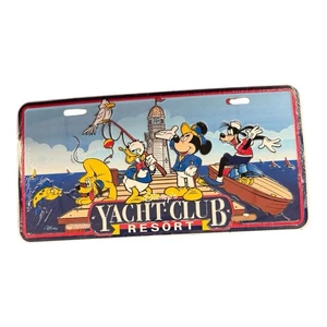 Disney Yacht Club Resort Mickey Donald Goofy Pluto Metal License Plate - Picture 1 of 2