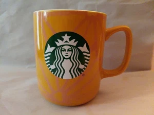 STARBUCKS Genuine Coffee Cup Mug 2021 Retro Geometric Design Orange & Pink 15 oz - Picture 1 of 6