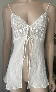 Victoria's Secret Y2K Bridal 100% Silk Ivory Sheer Lace Lingerie Sz M - Picture 1 of 8