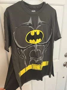 Batman DC Comics T-Shirt Kostüm Herren mittelgrau Tee mit Cape - Bild 1 von 6
