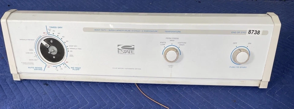 Panel de control de secadora Estate con temporizador e interruptores 3977932.3979617 Foto 1 de 4