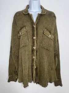 Free People FP One Oversized Scout Jacke Grunge Boho Grün Braun Damen XS/ S - Bild 1 von 9