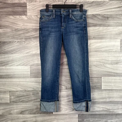 Joe's Cropped Jeans Women's 27 Blue Denim Cotton Mid-Rise Cuffed Medium Wash - Image 1 of 4