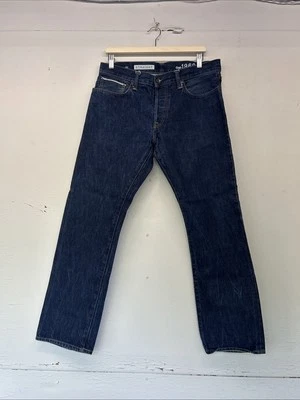 Men’s Gap 1969 Straight Leg Raw Selvedge Jeans Size 33x30 Dark Ring spun - Image 1 of 4