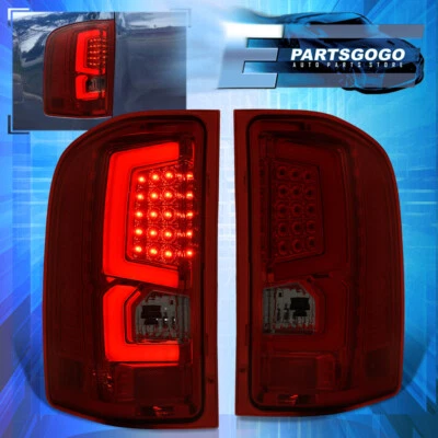 For 07-13 Chevy Silverado 1500 2500HD 3500HD LED Tube Tail Lights Lamp Red Smoke Foto 1 de 4