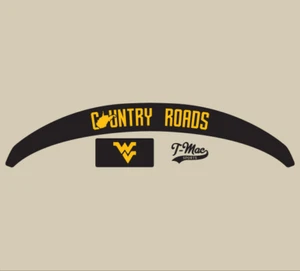 WVU Mountaineers (Black) Riddell Speed Mini Football Helmet Bumper Decal Set - Picture 1 of 1