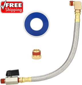 10 Zoll Luftkompressor Schlauch verlängerter Tank Ablaufschlauch 1/4" NPT 90 Grad Absperrung - Bild 1 von 8