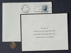 World War II General Douglas MacArthur 1964 official death / mourning card set-- - Picture 1 of 1