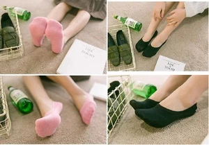 LADIES LOW CUT SHOE LINER SOCKS INVISIBLE TRAINER SOCKS COTTON RICH NEON PLAIN - Picture 1 of 24
