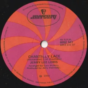 JERRY LEE LEWIS 45: CHANTILLY LACE/THINK AB. AUSSIE MERCURY 6052141 NM & NM 1972 - Picture 1 of 2