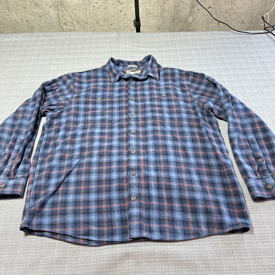 Duluth Trading Flannel Shirt Men XL Tall Blue Plaid Untucked Outdoors Cabin Camp - Image 1 of 4
