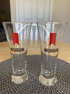 Vintage Michelob Beer Pilsner with Weighted Bottom - Set of 2 - Picture 1 of 8