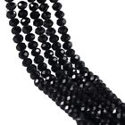 Qualité Premium 10 pièces verre noir cristal perles plates section perle lâch