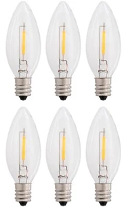 6- C26 LED Replacement Light Bulbs for Electric Candle Lamps, E12 Base 0.7w 120v - Picture 1 of 7