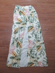 Windsor Yellow Tropical Floral Open Leg Slit Maxi Skirt, Size Small - Picture 1 of 1
